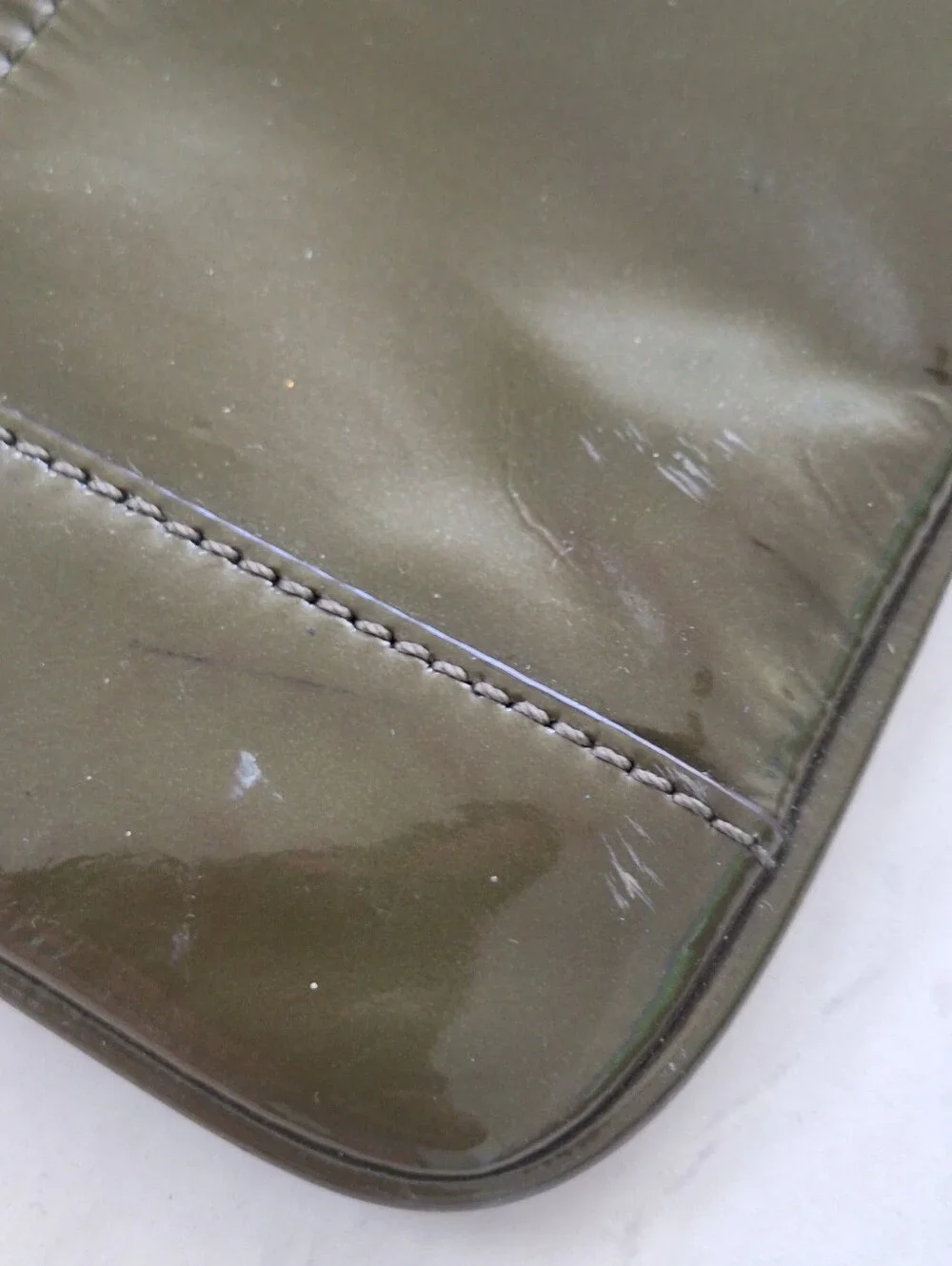 Coach Patent Leather Green Wristlet